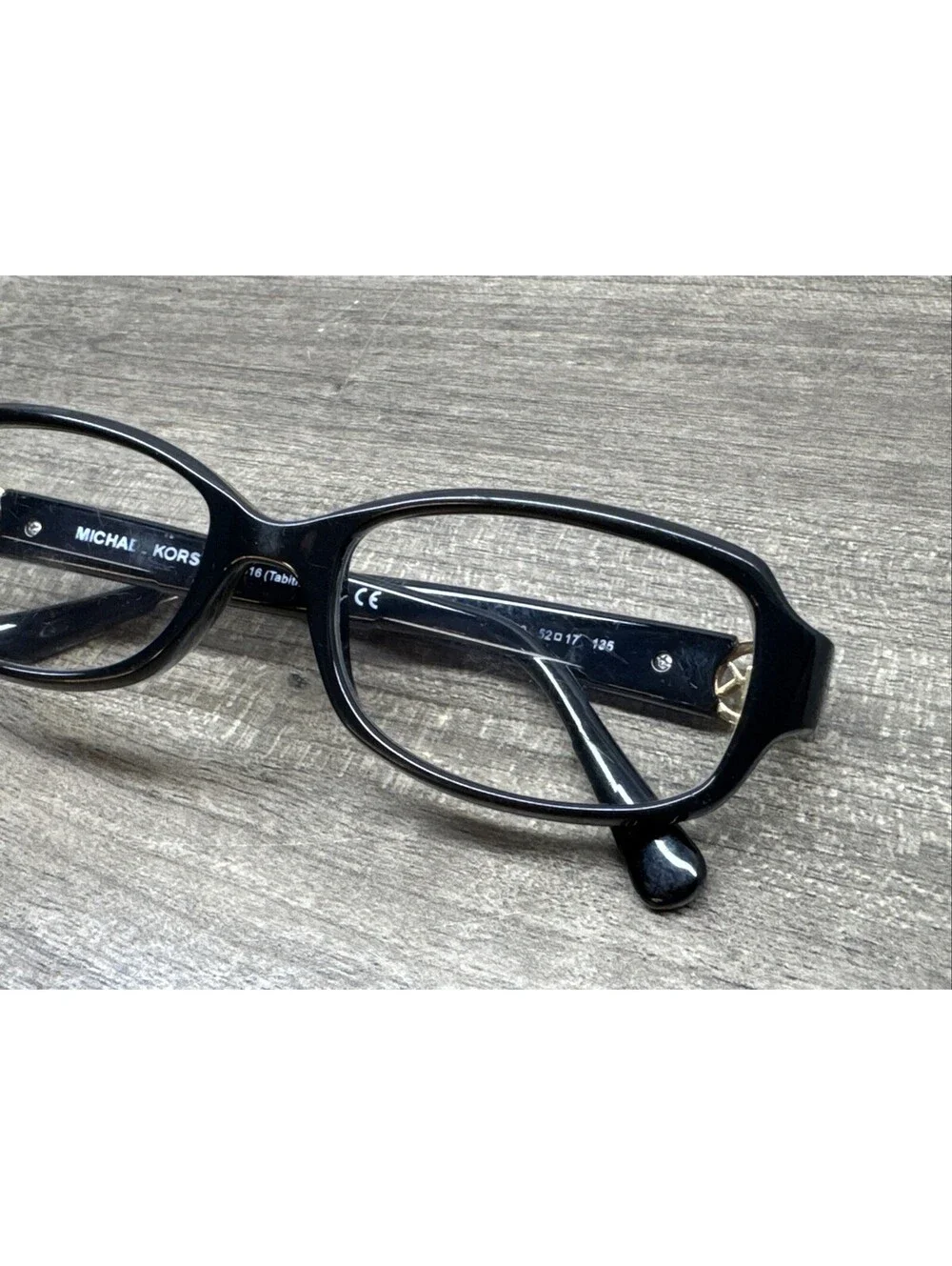 Michael Kors Tabitha V MK8016 3099 Black Glitter Rectangle Eyeglasses 52-17-135